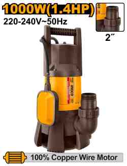 Bomba Sumergible Aguas Residuales 1000W INGCO